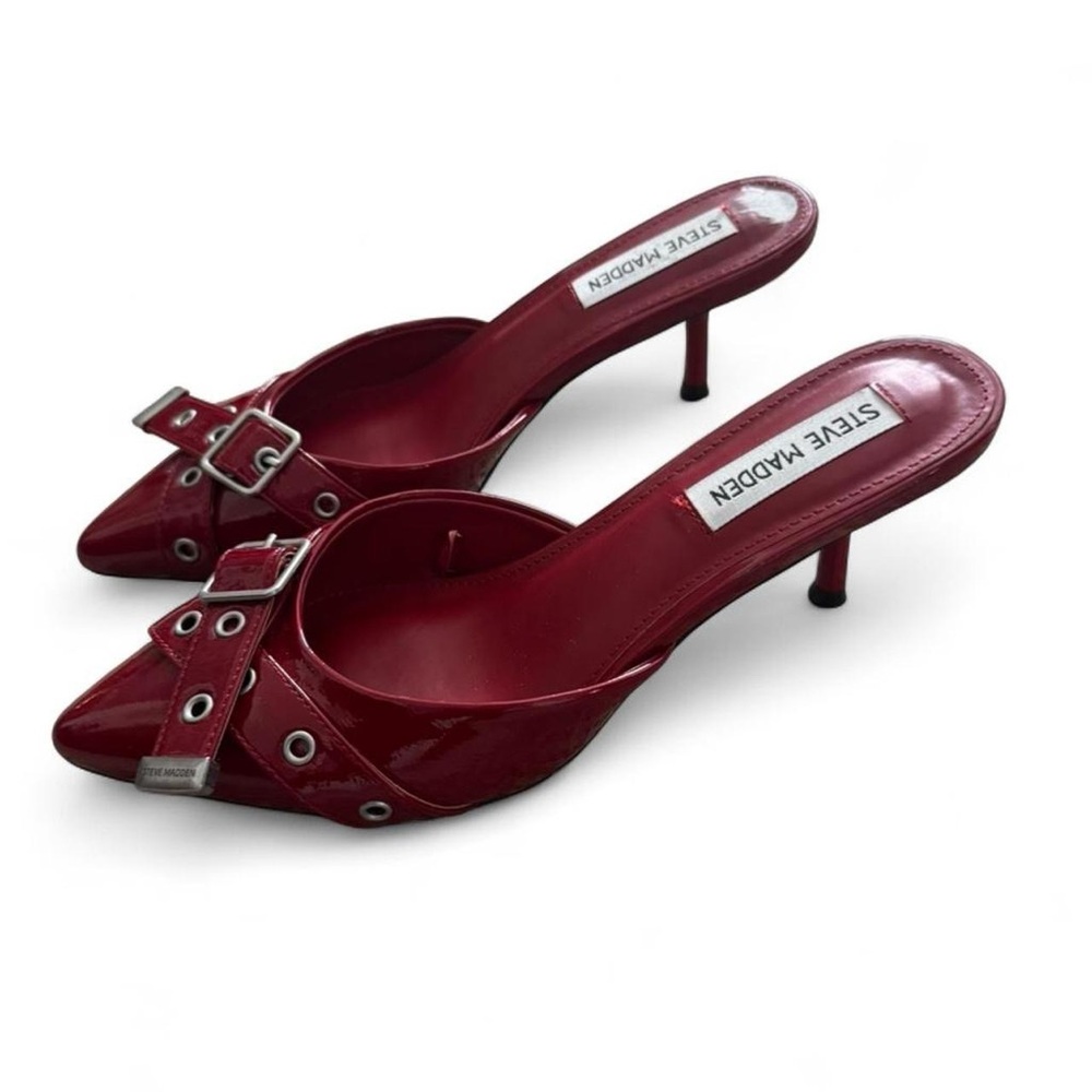 Steve Madden Burgundy Heels with Buckle Detail